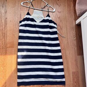 J.Crew Navy and White Striped Sundress Size 16